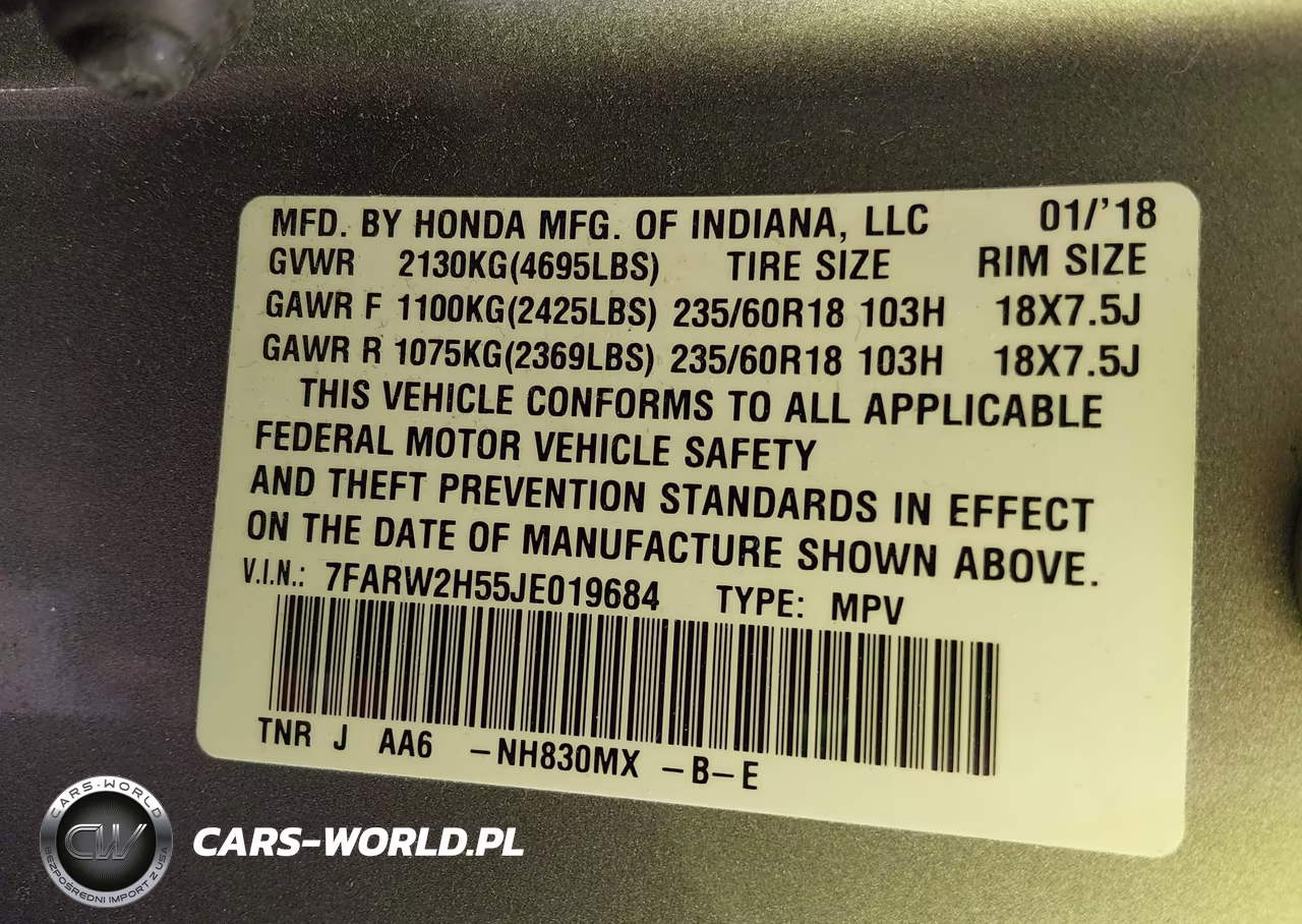 2018 Honda Cr-V Ex VIN:7FARW2H55JE019684 - 9