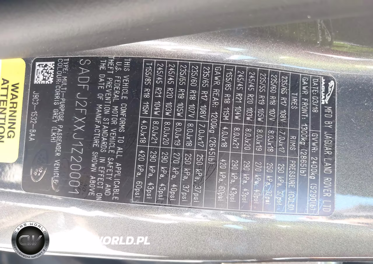 2018 Jaguar E-Pace R-Dynamic S-S VIN:SADFJ2FXXJ1Z20001 - 9