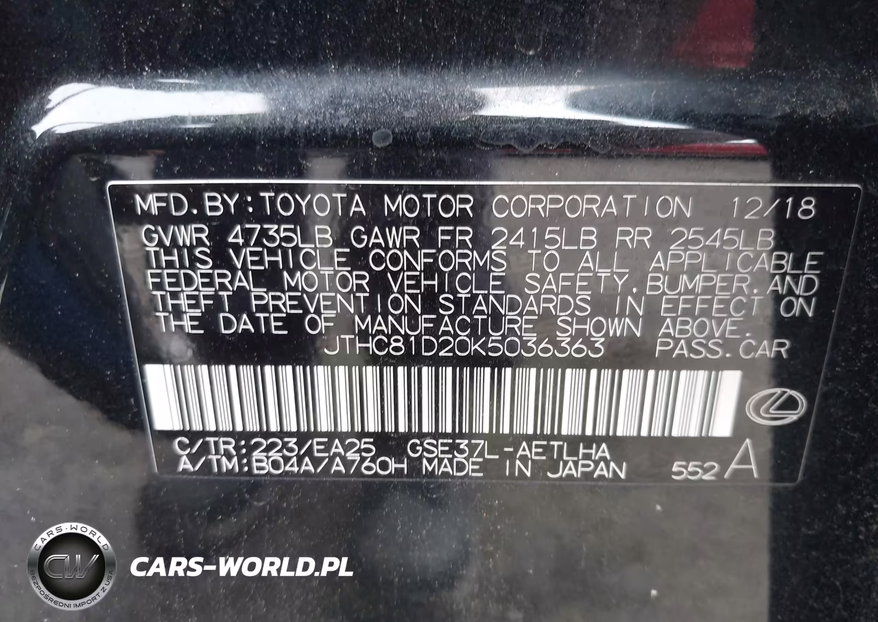 2019 Lexus Is 300 VIN:JTHC81D20K5036363 - 9