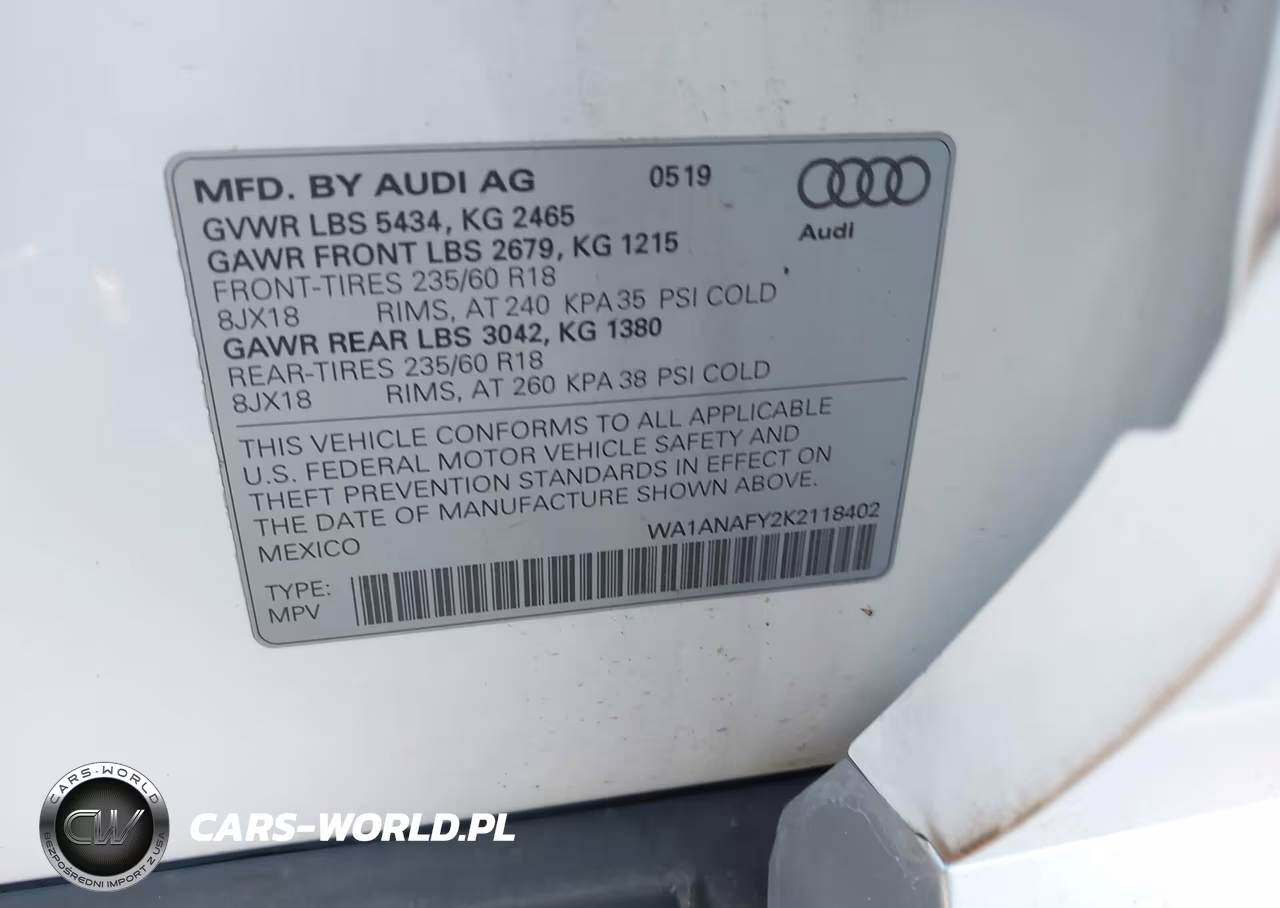 2019 Audi Q5 45 Premium VIN:WA1ANAFY2K2118402 - 9