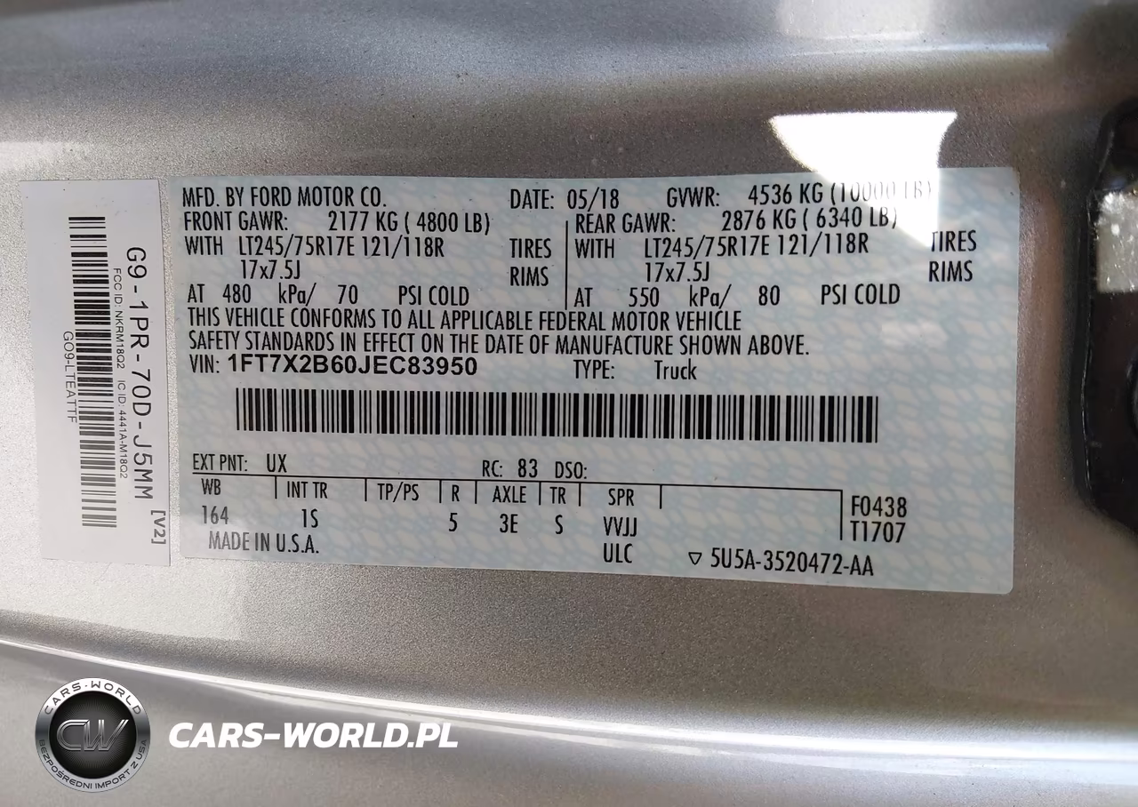 2018 Ford F-250 Lariat-Xl-Xlt VIN:1FT7X2B60JEC83950 - 9