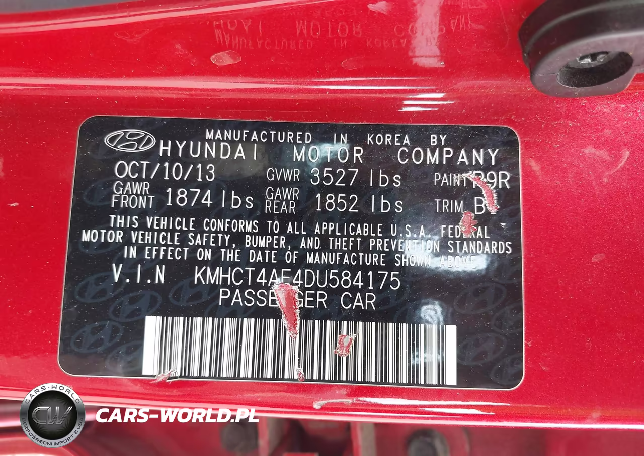 2013 Hyundai Accent Gls VIN:KMHCT4AE4DU584175 - 9