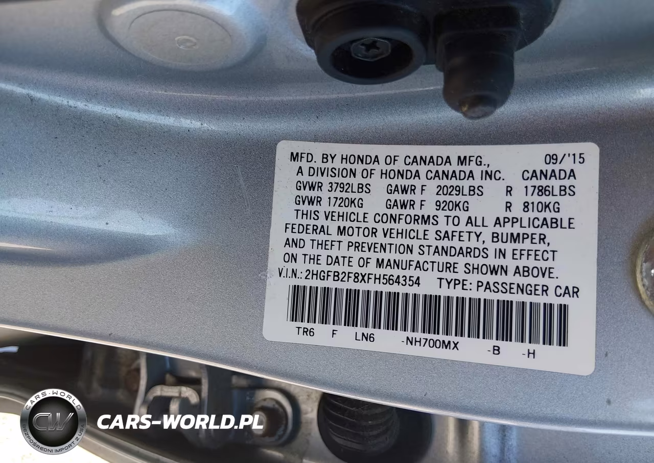 2015 Honda Civic Ex VIN:2HGFB2F8XFH564354 - 9