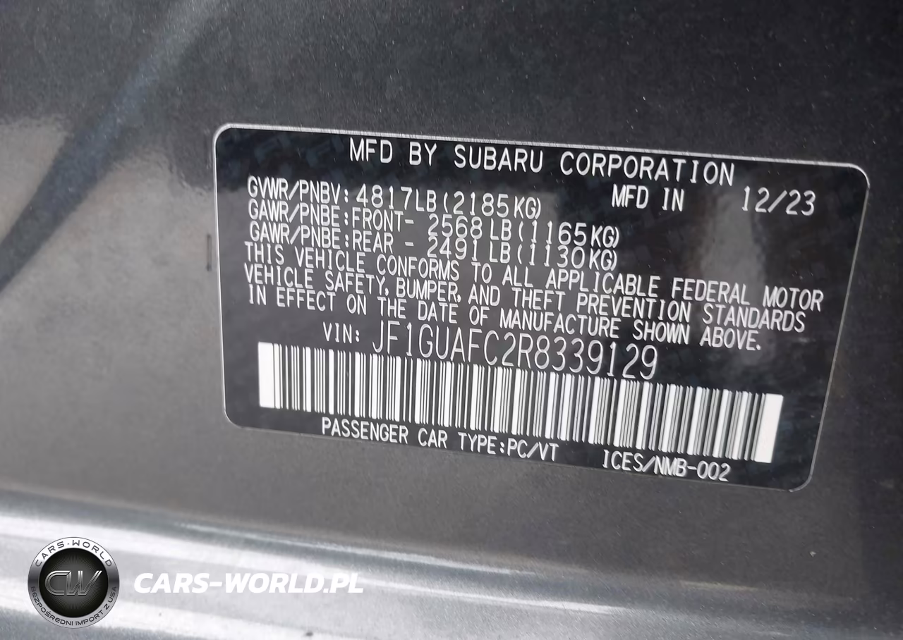 2024 Subaru Impreza Sport 5-Door VIN:JF1GUAFC2R8339129 - 9