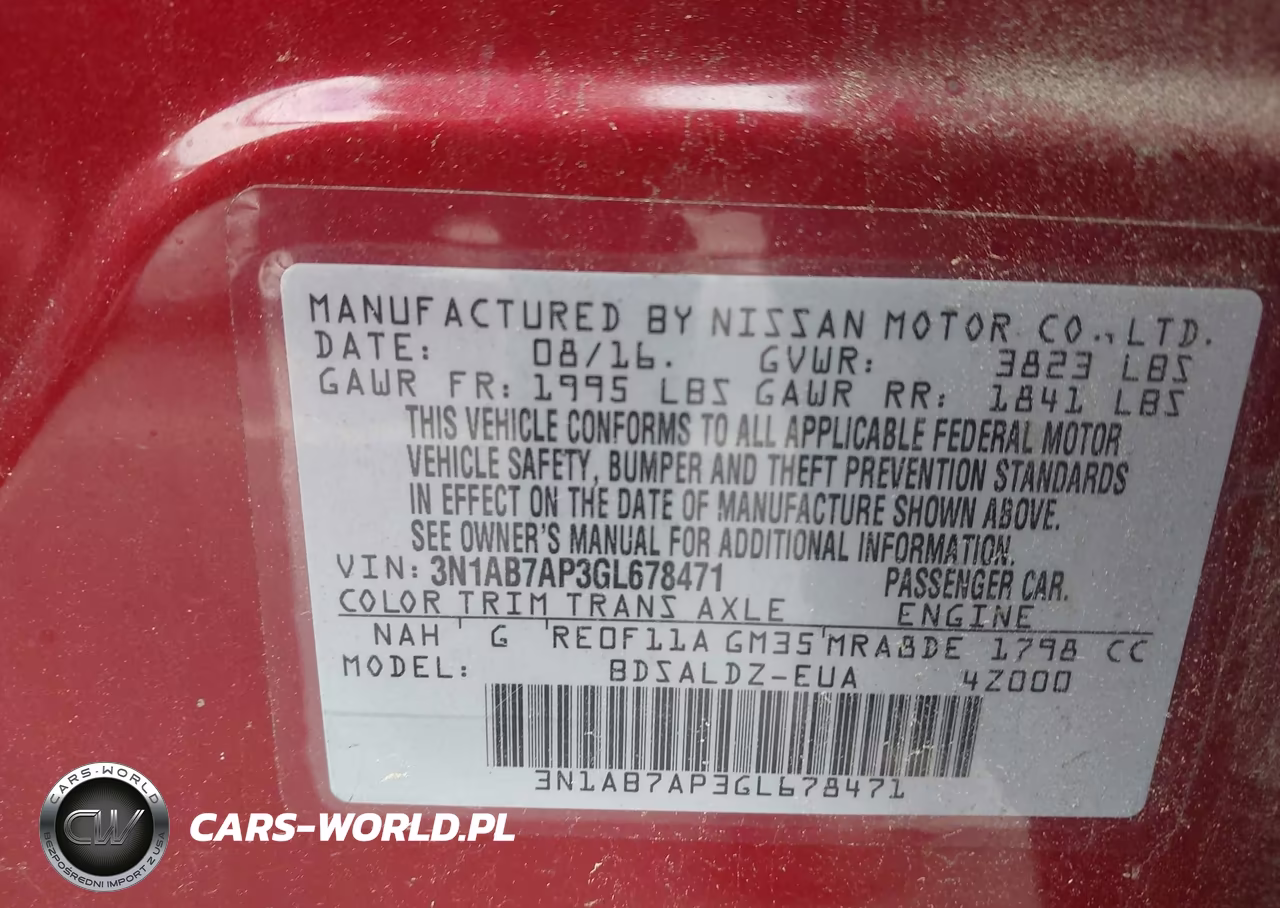 2016 Nissan Sentra Sv VIN:3N1AB7AP3GL678471 - 9