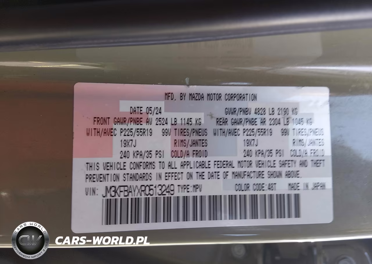 2024 Mazda Cx-5 2.5 Carbon Turbo VIN:JM3KFBAYXR0513249 - 9