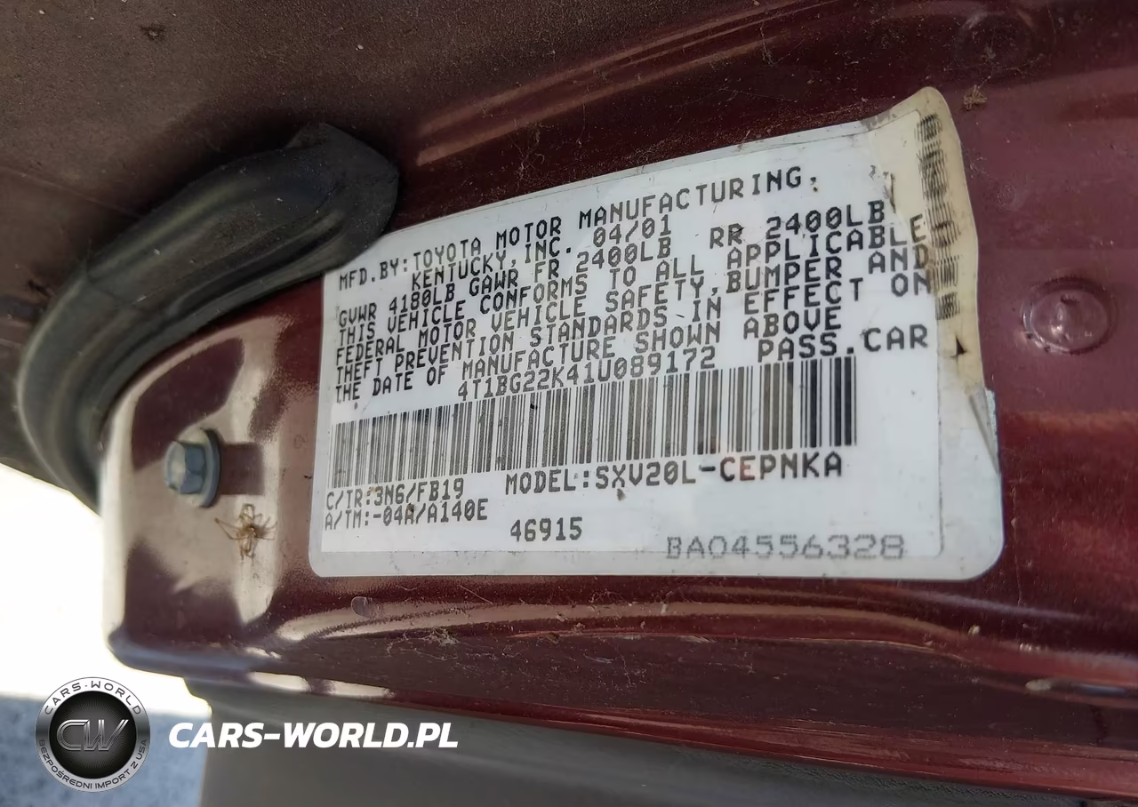 2001 Toyota Camry Le VIN:4T1BG22K41U089172 - 9