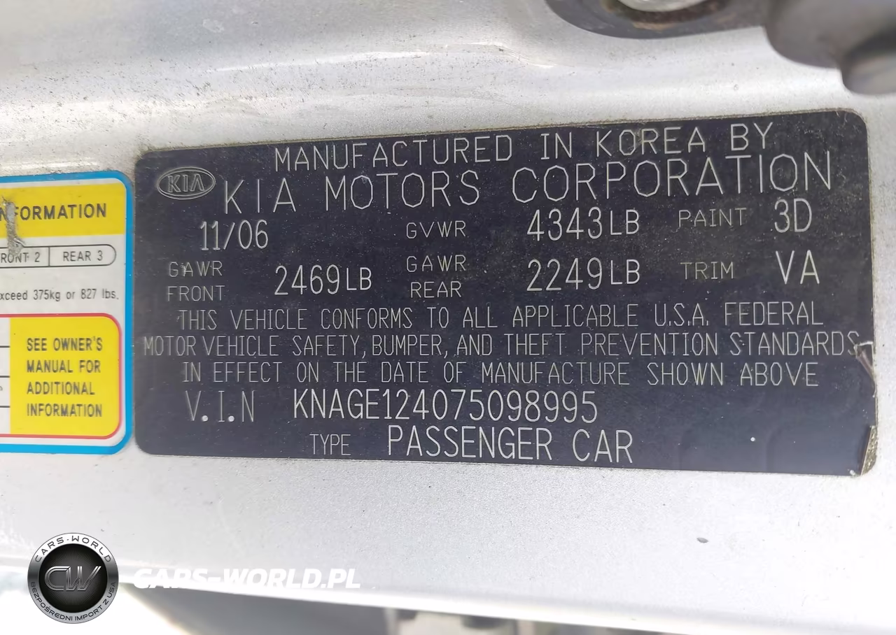 2007 Kia Optima Ex V6 VIN:KNAGE124075098995 - 9