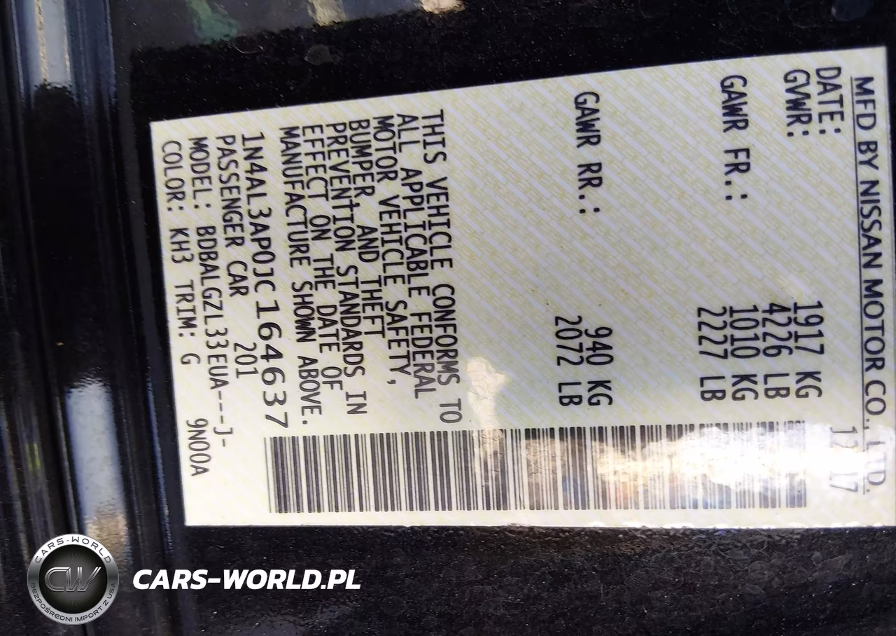 2018 Nissan Altima 2.5 S VIN:1N4AL3AP0JC164637 - 9