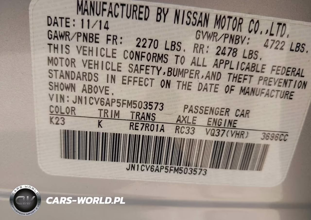 2015 Infiniti Q40 VIN:JN1CV6AP5FM503573 - 9