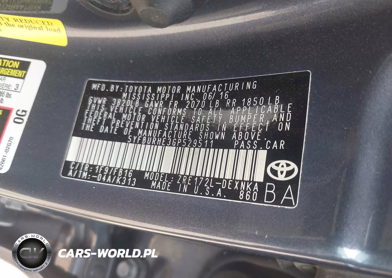 2016 Toyota Corolla Le VIN:5YFBURHE3GP529511 - 9