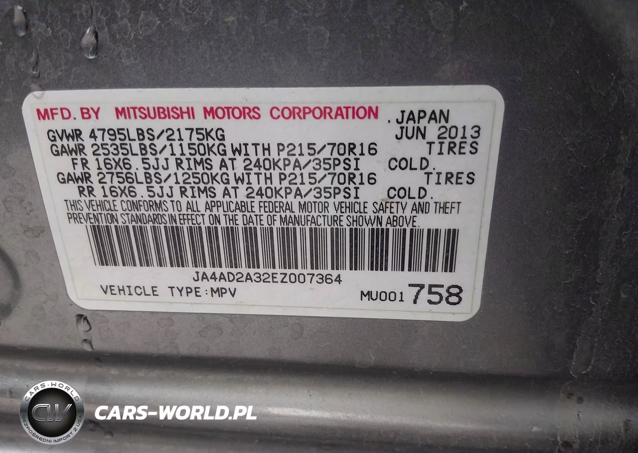 2014 Mitsubishi Outlander Es VIN:JA4AD2A32EZ007364 - 9