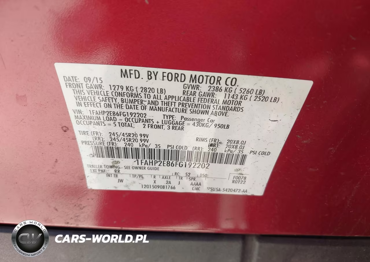 2015 Ford Taurus Sel VIN:1FAHP2E86FG192202 - 9