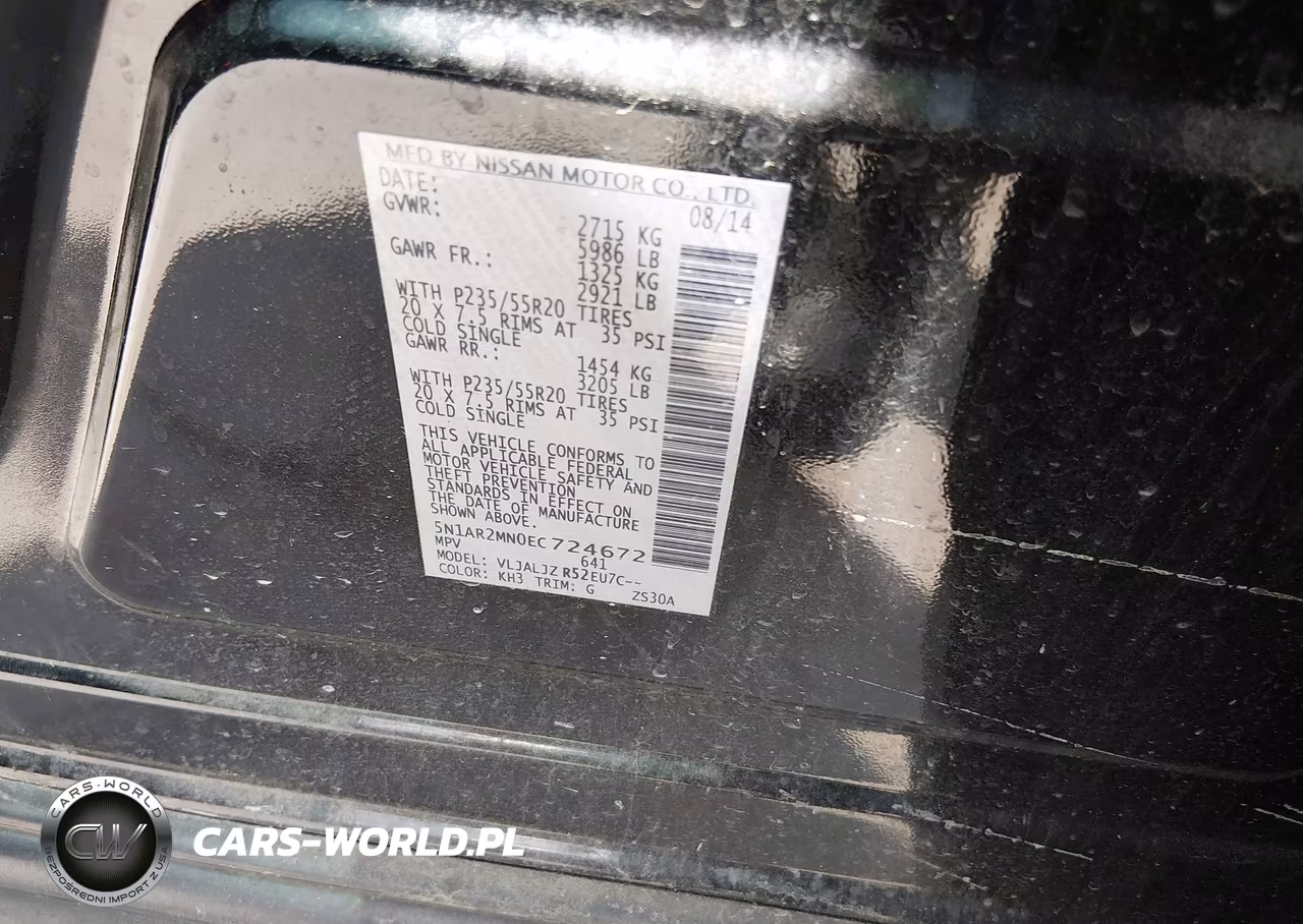 2014 Nissan Pathfinder Platinum VIN:5N1AR2MN0EC724672 - 9