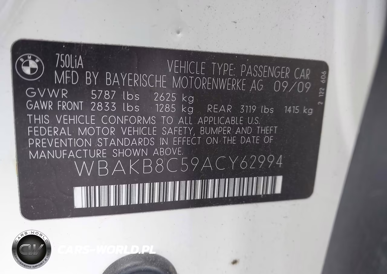 2010 BMW 750Li VIN:WBAKB8C59ACY62994 - 9