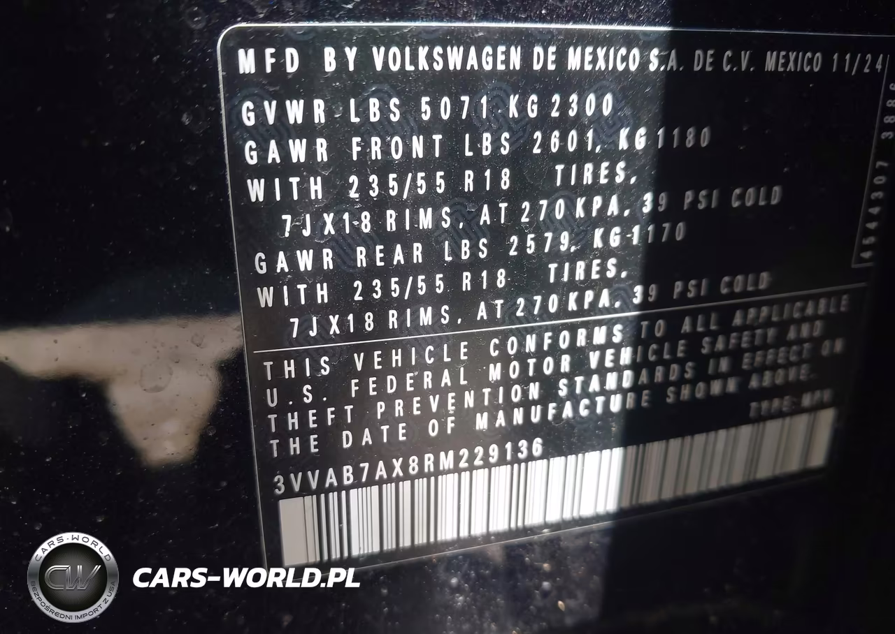 2024 Volkswagen Tiguan 2.0T Wolfsburg Edition VIN:3VVAB7AX8RM229136 - 9