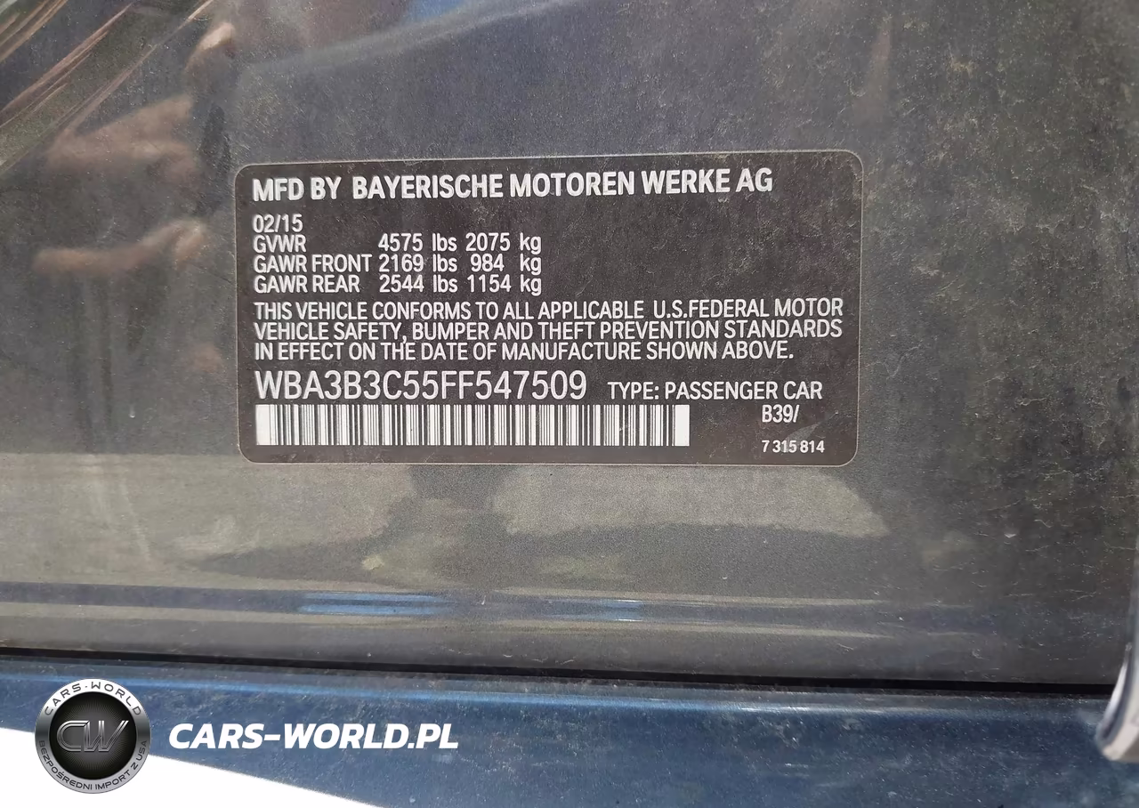 2015 BMW 328I xDrive VIN:WBA3B3C55FF547509 - 9