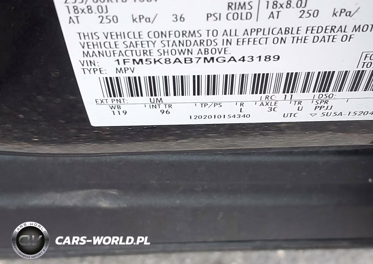 2021 Ford Police Interceptor VIN:1FM5K8AB7MGA43189 - 9