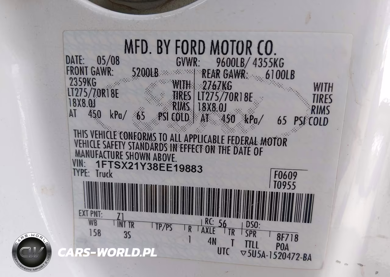 2008 Ford F-250 Fx4-Lariat-Xl-Xlt VIN:1FTSX21Y38EE19883 - 9