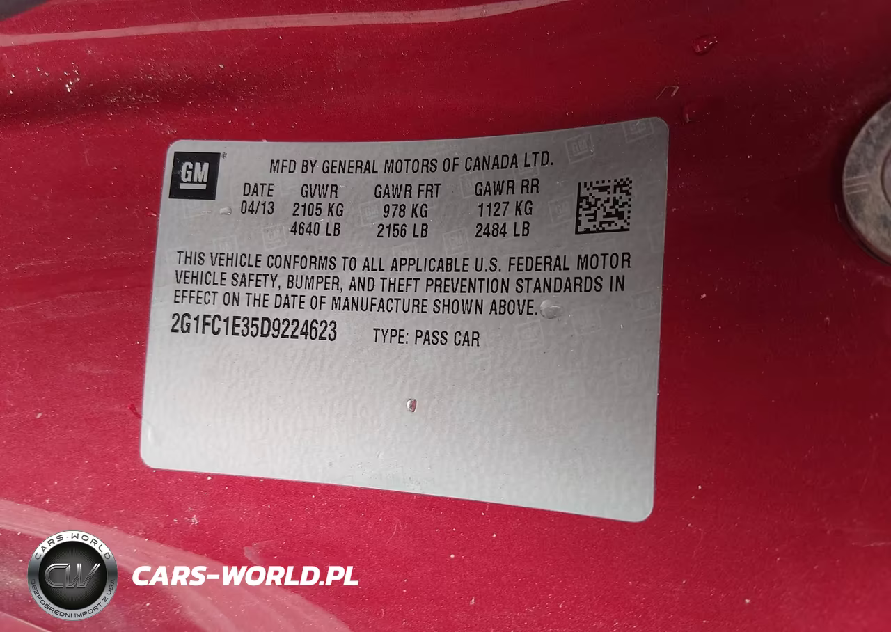 2013 Chevrolet Camaro 2Lt VIN:2G1FC1E35D9224623 - 9