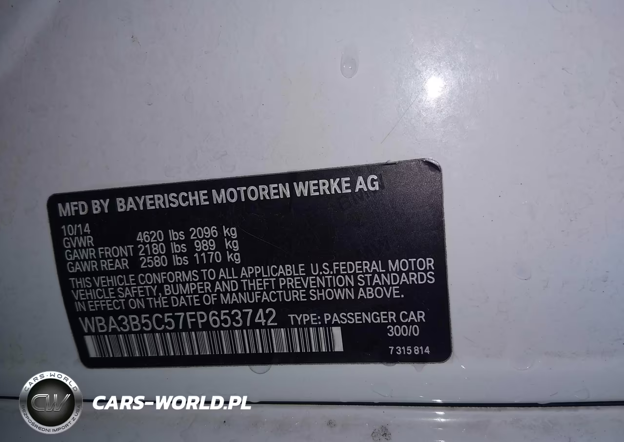 2015 BMW 328I xDrive VIN:WBA3B5C57FP653742 - 9