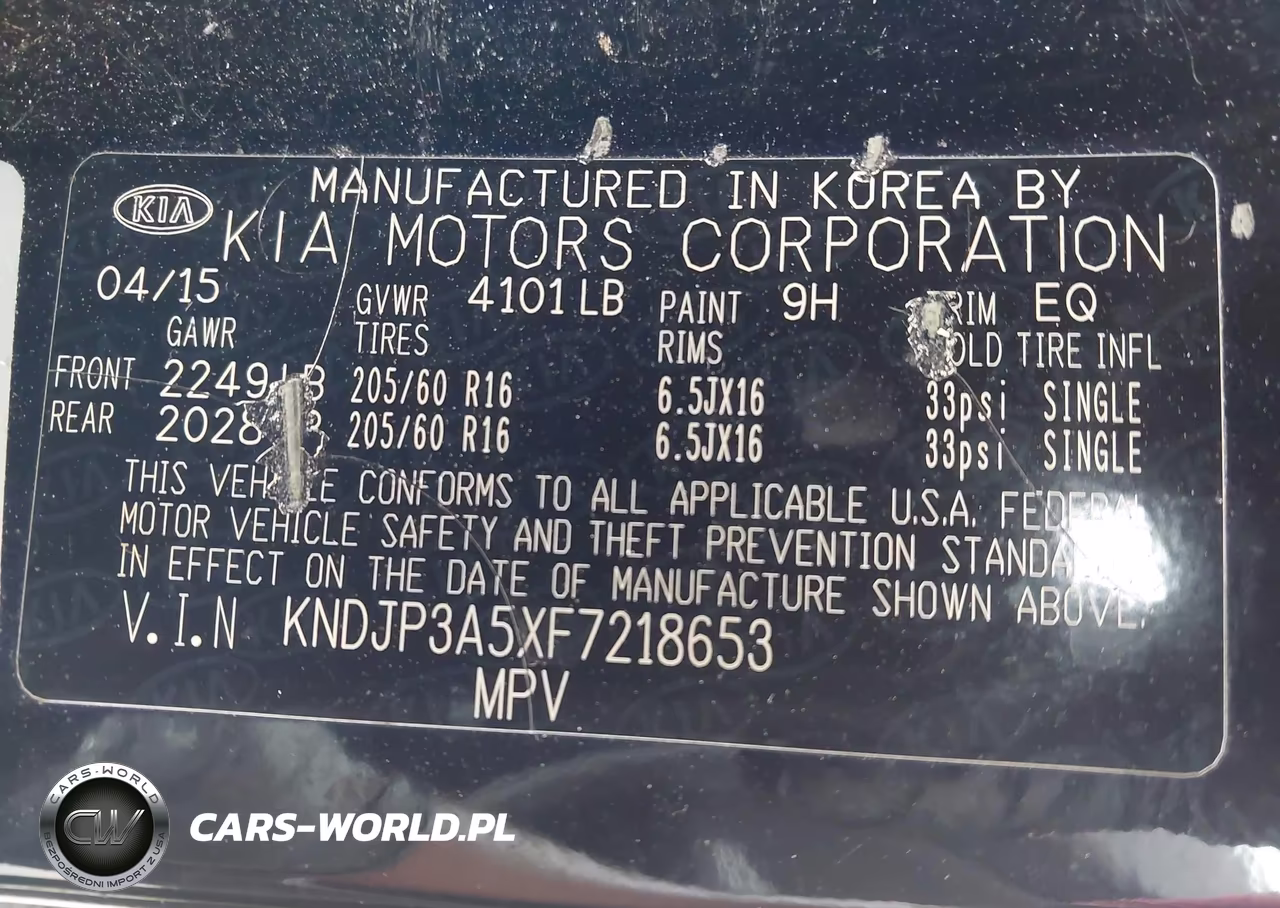 2015 Kia Soul + VIN:KNDJP3A5XF7218653 - 9