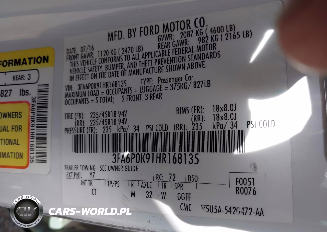 2017 Ford Fusion Platinum-Titanium VIN:3FA6P0K91HR168135 - 9