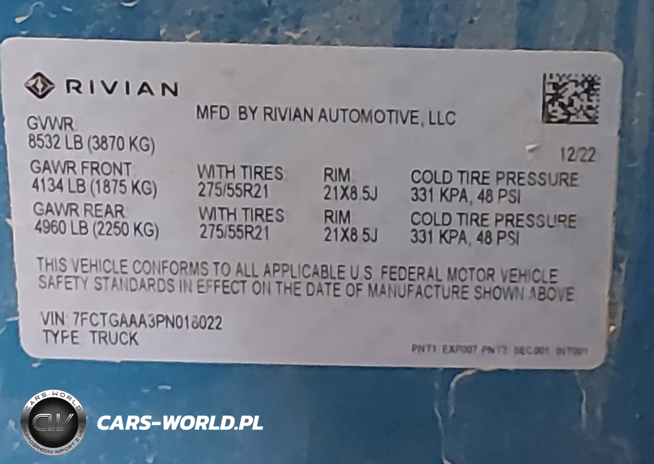 2023 Rivian R1T Adventure Quad Motor Large Pack VIN:7FCTGAAA3PN018022 - 9