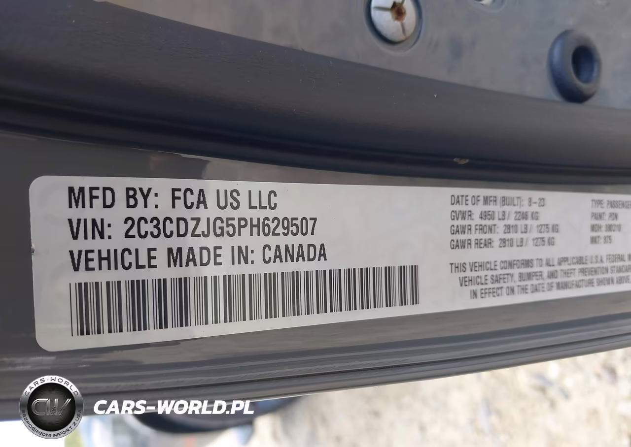 2023 Dodge Challenger Gt VIN:2C3CDZJG5PH629507 - 9