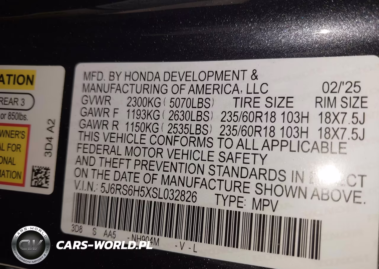 2025 Honda Cr-V Hybrid Sport VIN:5J6RS6H5XSL032826 - 9