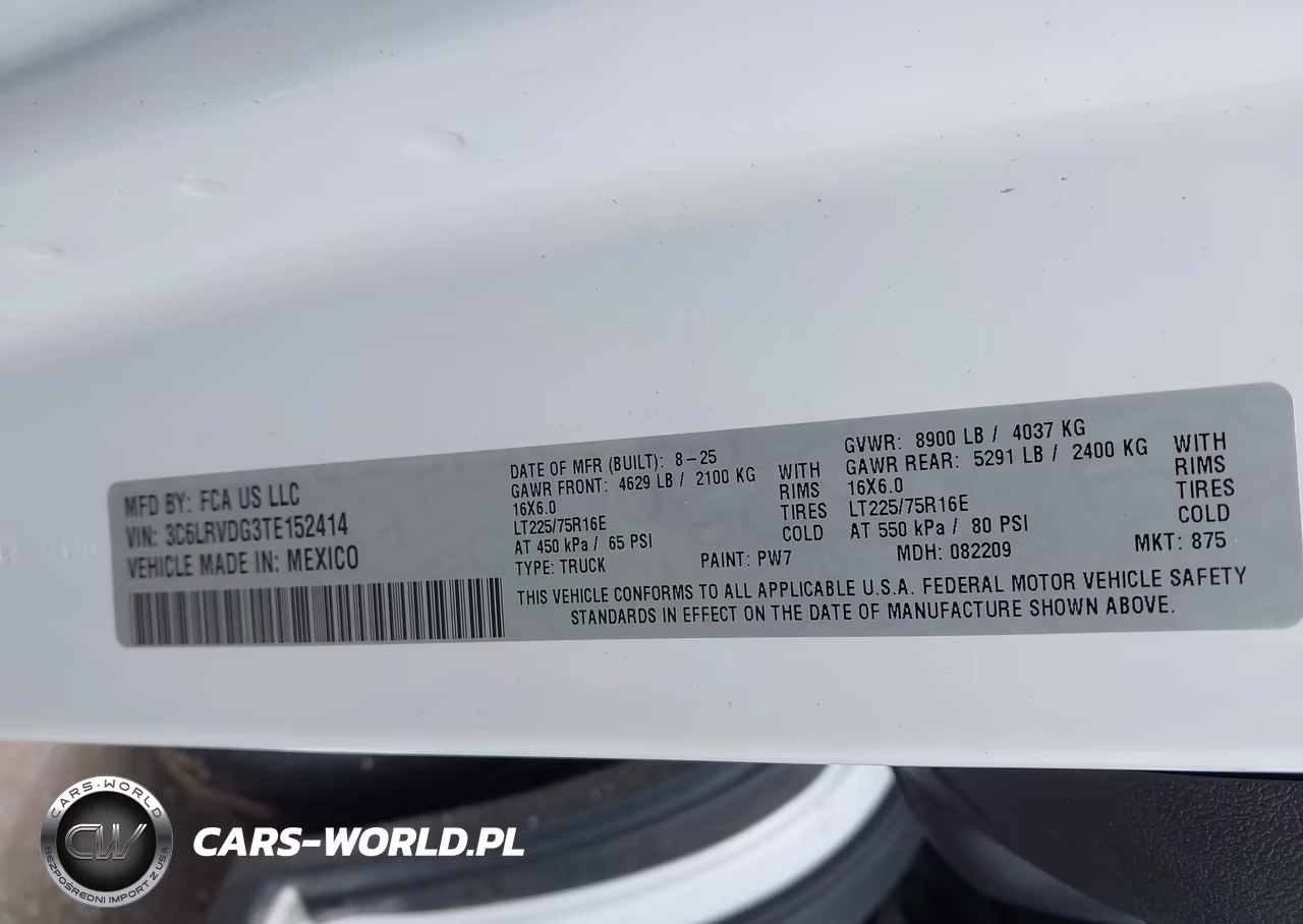 2026 Ram Promaster 2500 Tradesman High Roof 159 Wb W-Pass Seat VIN:3C6LRVDG3TE152414 - 9
