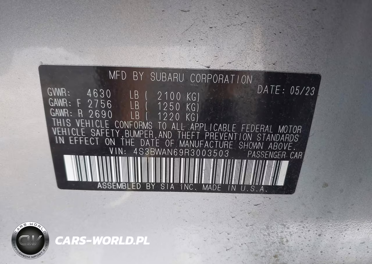 2024 Subaru Legacy Limited VIN:4S3BWAN69R3003503 - 9