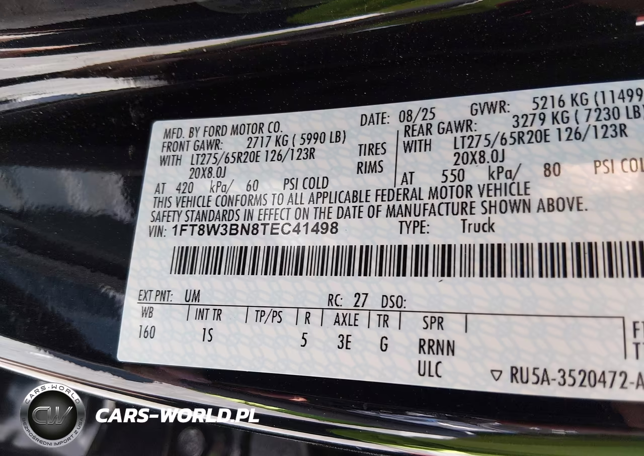 2026 Ford F-350 Xl VIN:1FT8W3BN8TEC41498 - 8