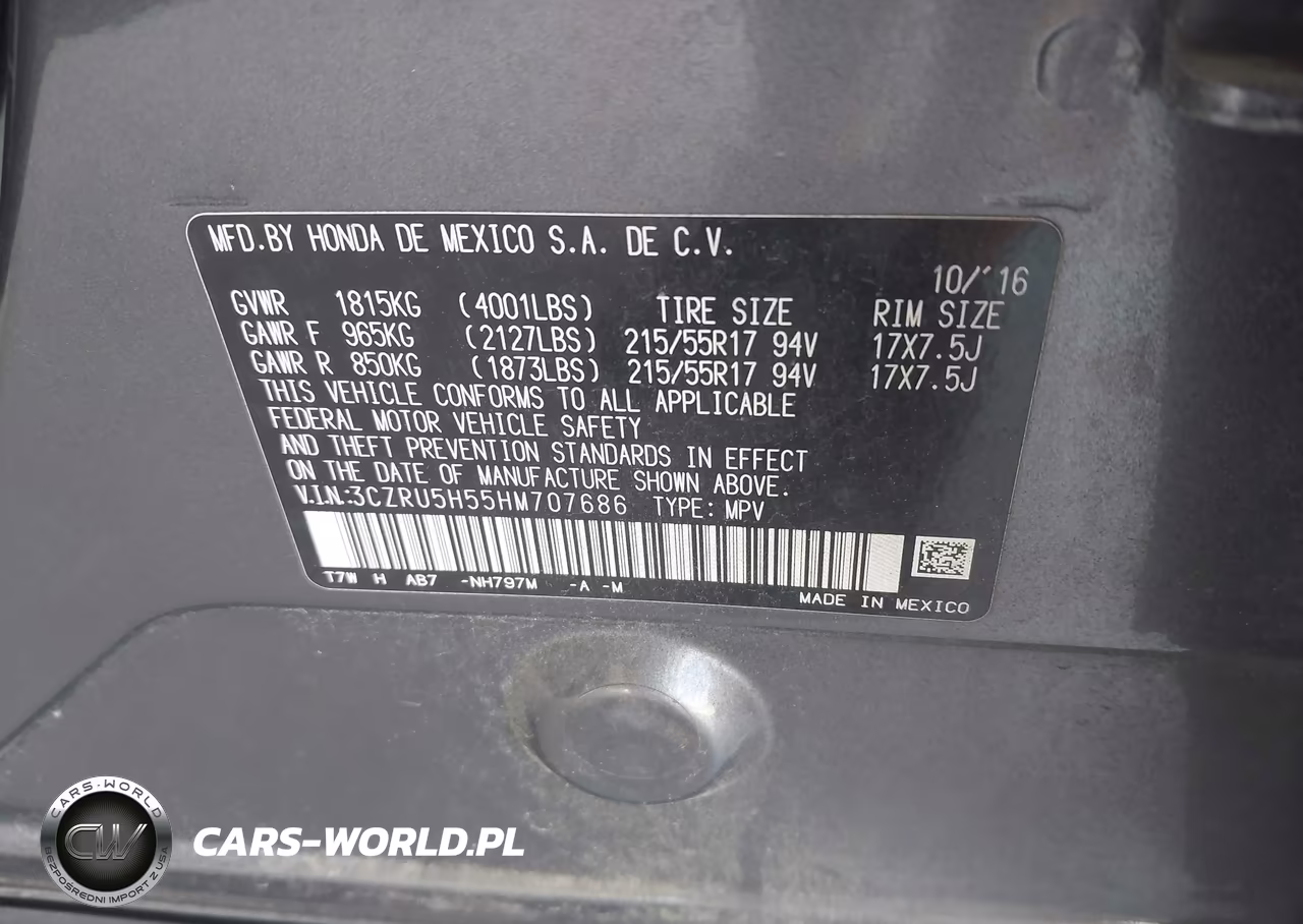 2017 Honda Hr-V Ex VIN:3CZRU5H55HM707686 - 9