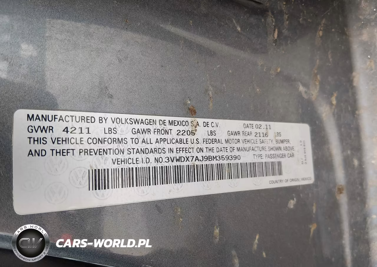 2011 Volkswagen Jetta 2.5L Se VIN:3VWDX7AJ9BM359390 - 9