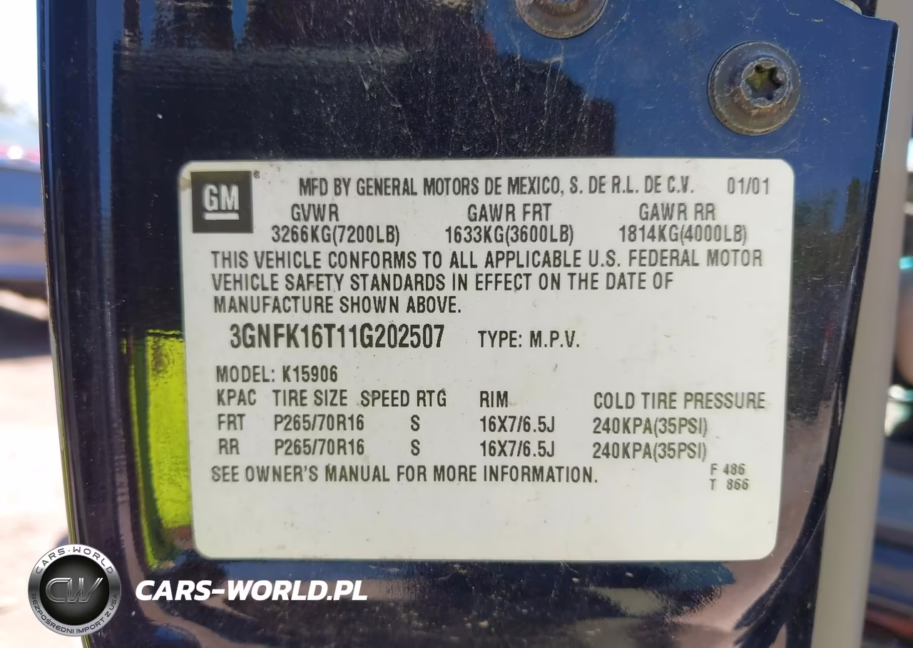 2001 Chevrolet Suburban 1500 Lt VIN:3GNFK16T11G202507 - 9