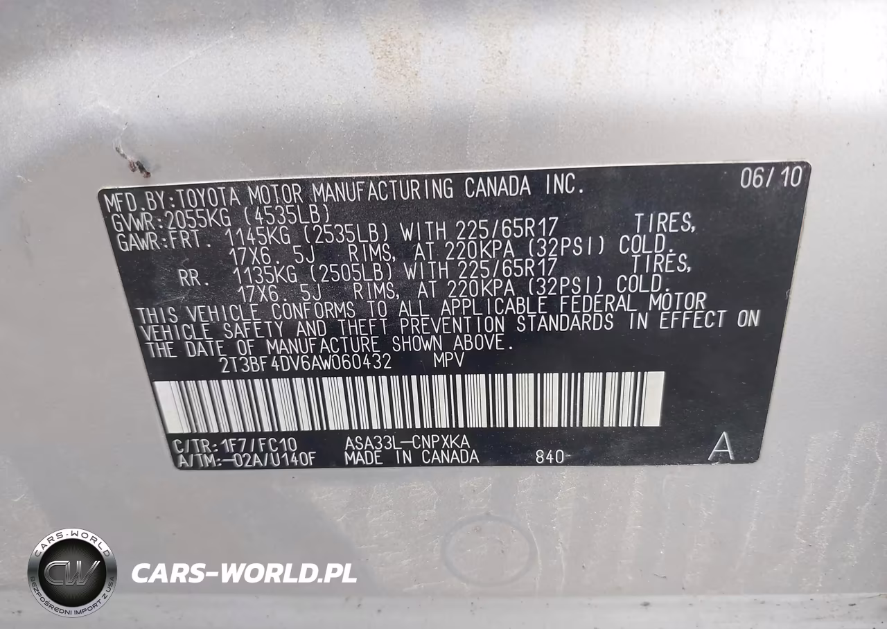 2010 Toyota Rav4 VIN:2T3BF4DV6AW060432 - 9