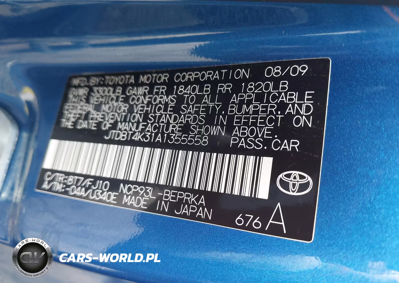 2010 Toyota Yaris VIN:JTDBT4K31A1355558 - 9