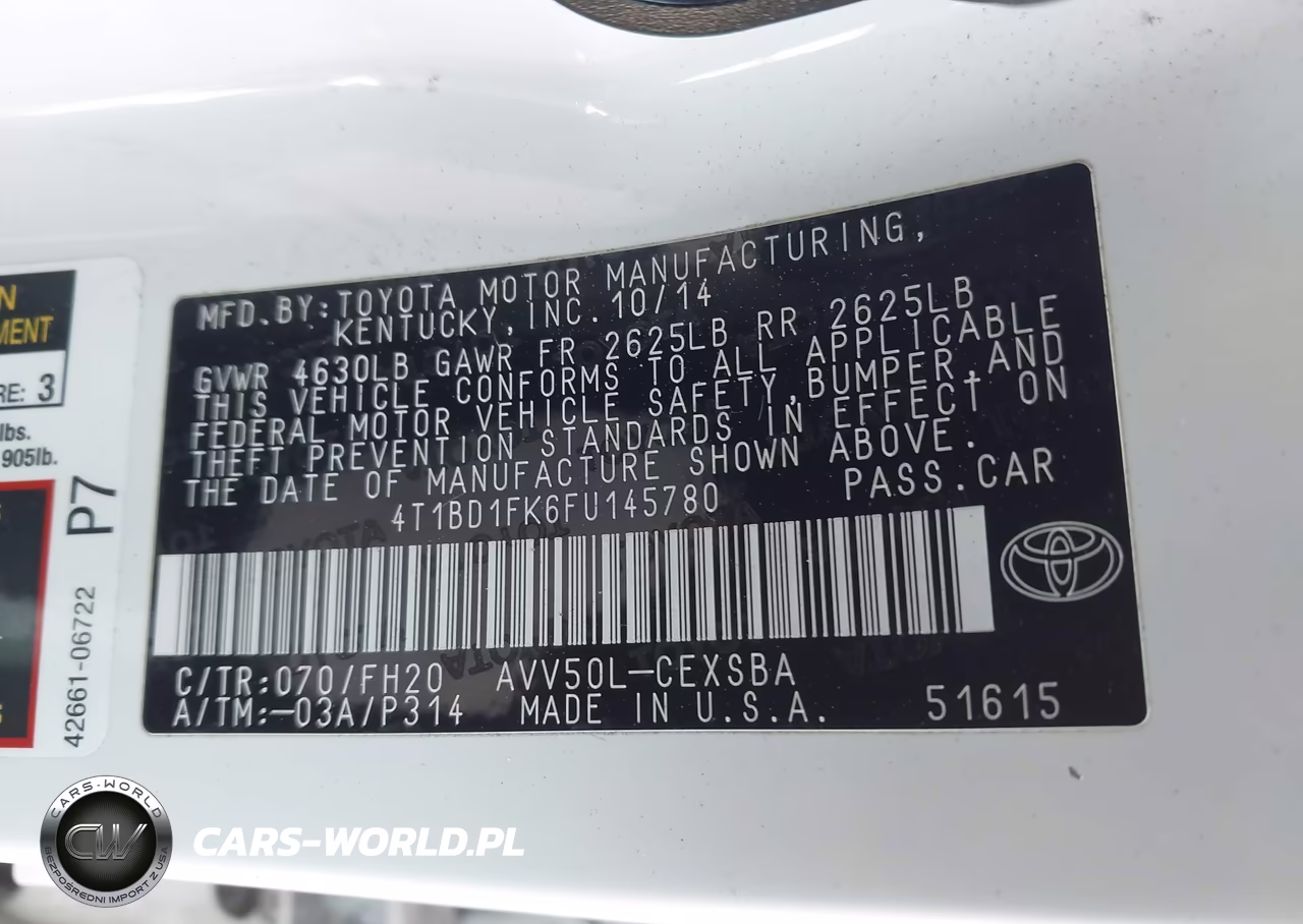 2015 Toyota Camry Hybrid Se VIN:4T1BD1FK6FU145780 - 9