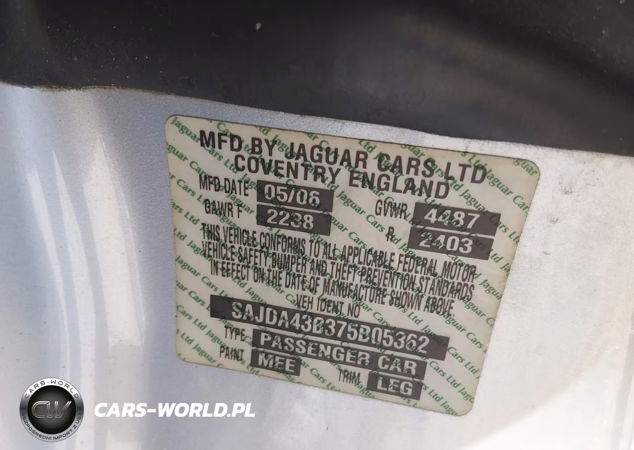 2007 Jaguar Xk VIN:SAJDA43B375B05362 - 9