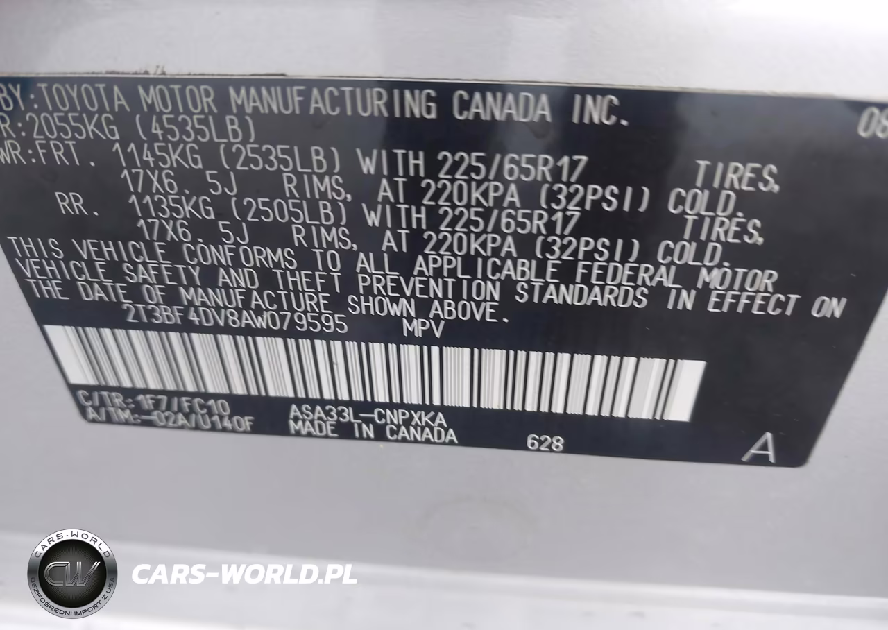2010 Toyota Rav4 VIN:2T3BF4DV8AW079595 - 9
