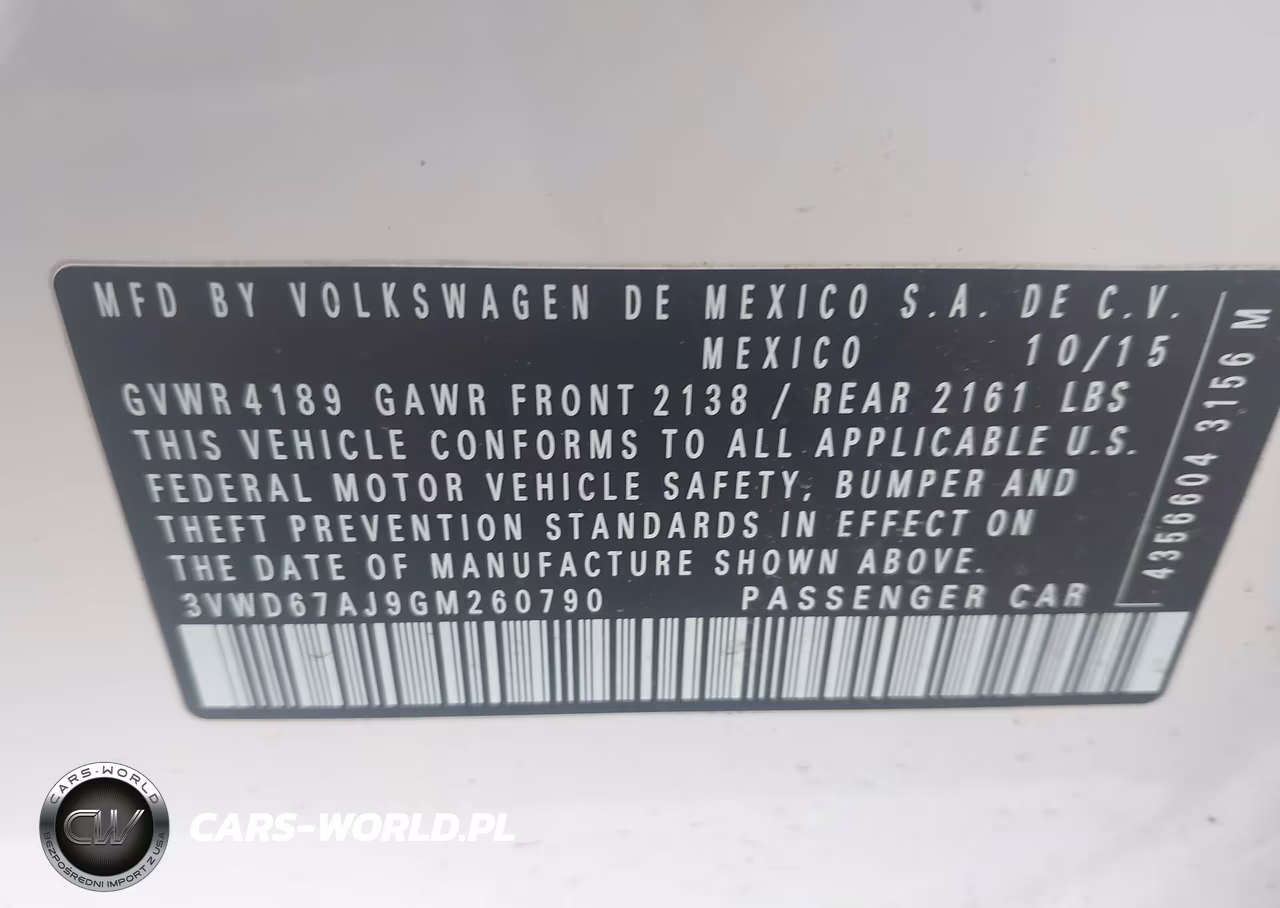 2016 Volkswagen Jetta 1.4T Se VIN:3VWD67AJ9GM260790 - 9