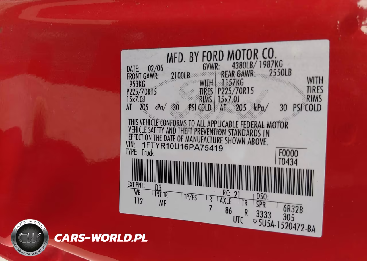 2006 Ford Ranger Sport-Stx-Xl-Xlt VIN:1FTYR10U16PA75419 - 9