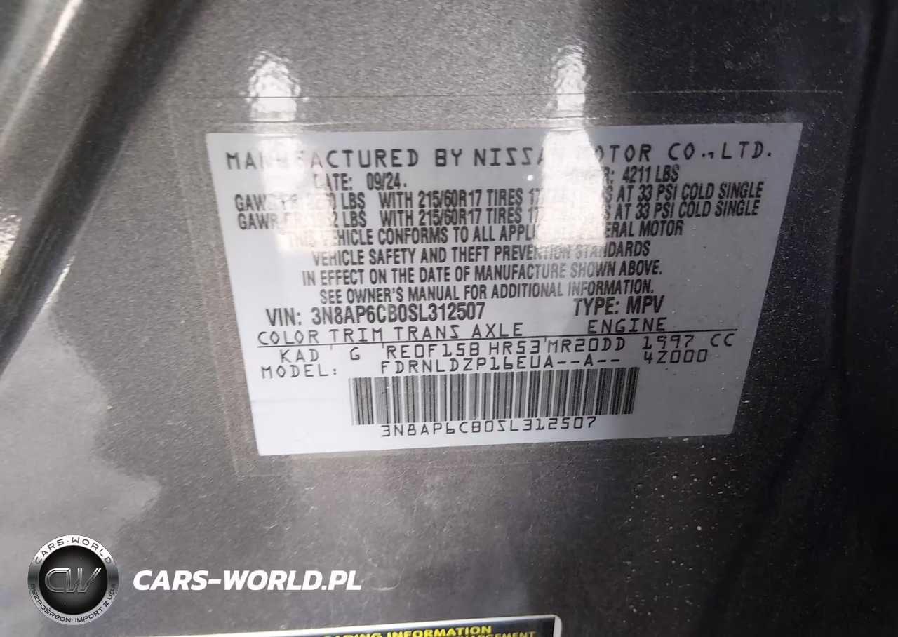 2025 Nissan Kicks Sv Intelligent Awd VIN:3N8AP6CB0SL312507 - 9