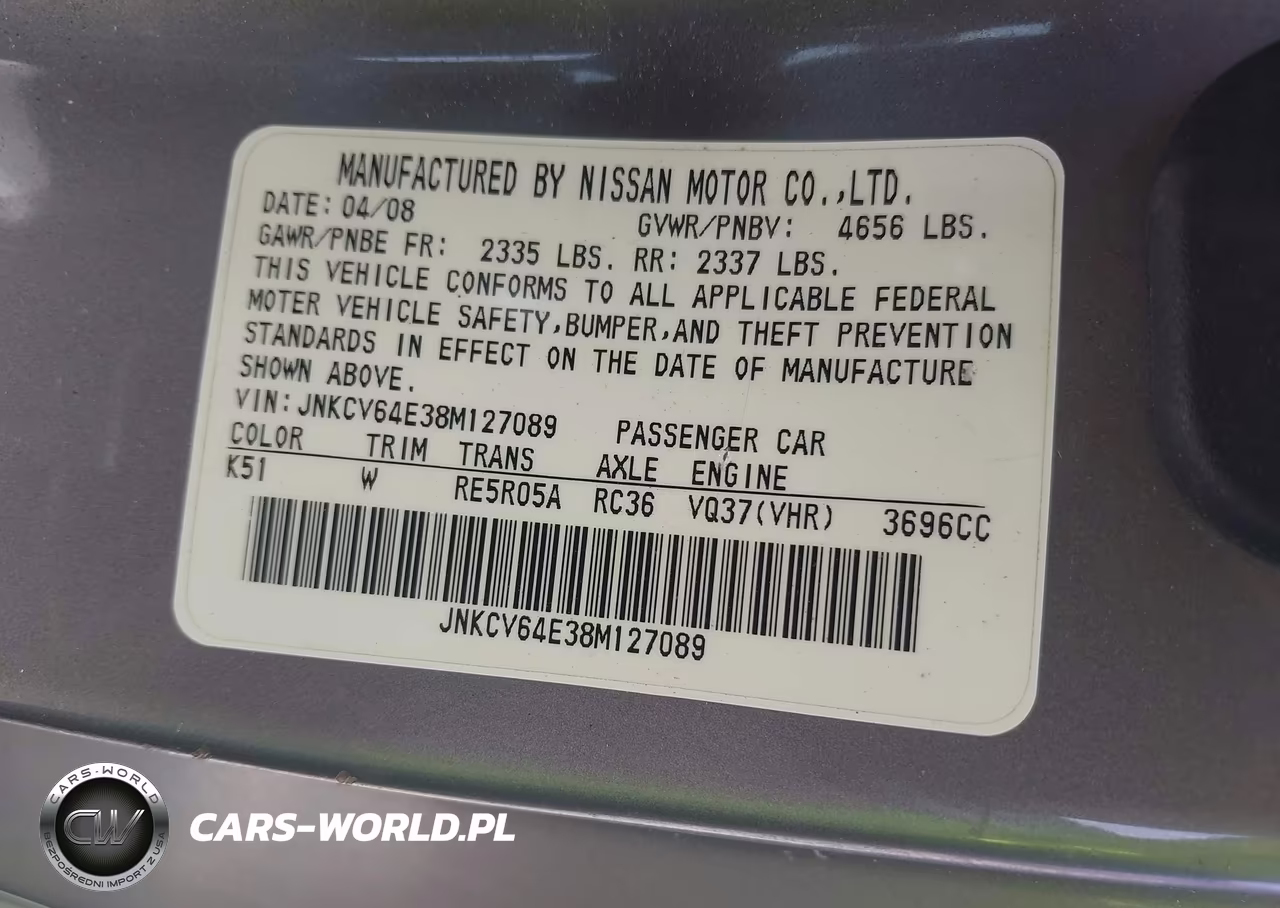 2008 Infiniti G37 Journey VIN:JNKCV64E38M127089 - 9