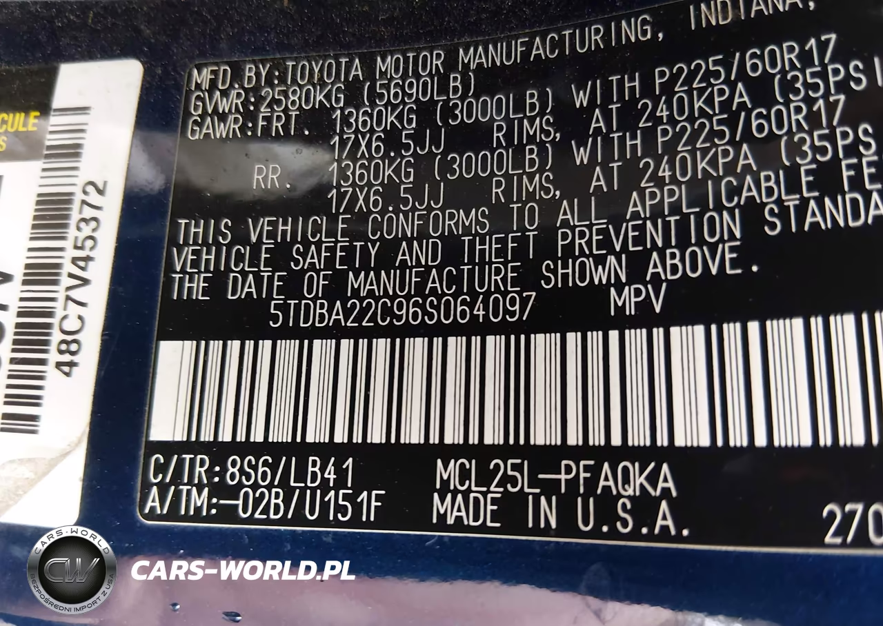 2006 Toyota Sienna Xle Limited VIN:5TDBA22C96S064097 - 9