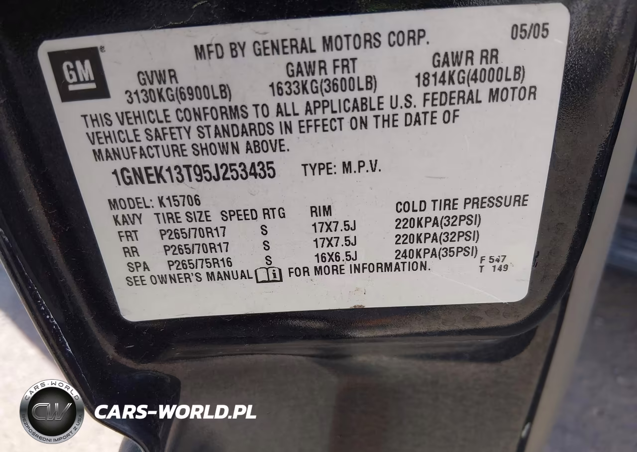 2005 Chevrolet Tahoe Lt VIN:1GNEK13T95J253435 - 9