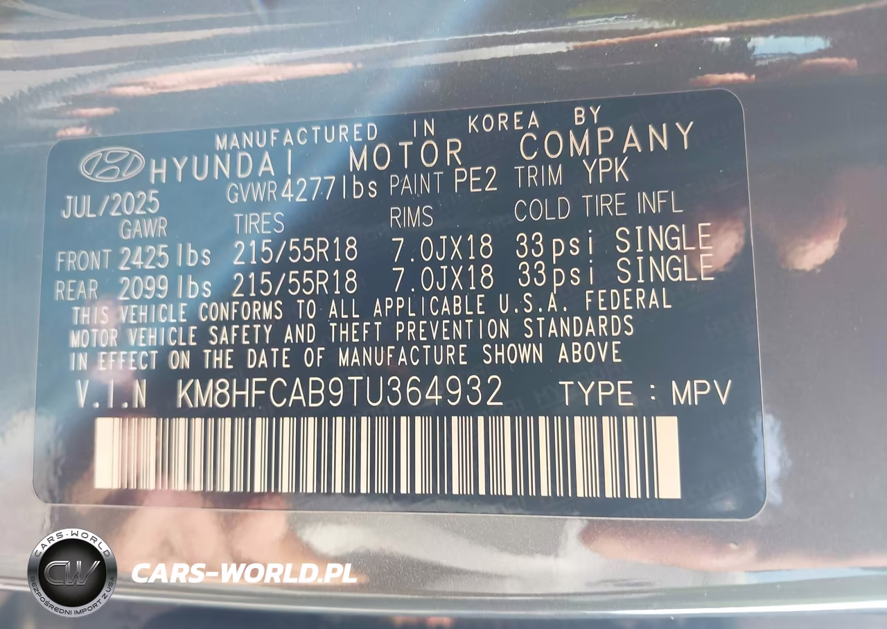 2026 Hyundai Kona Sel Sport VIN:KM8HFCAB9TU364932 - 9