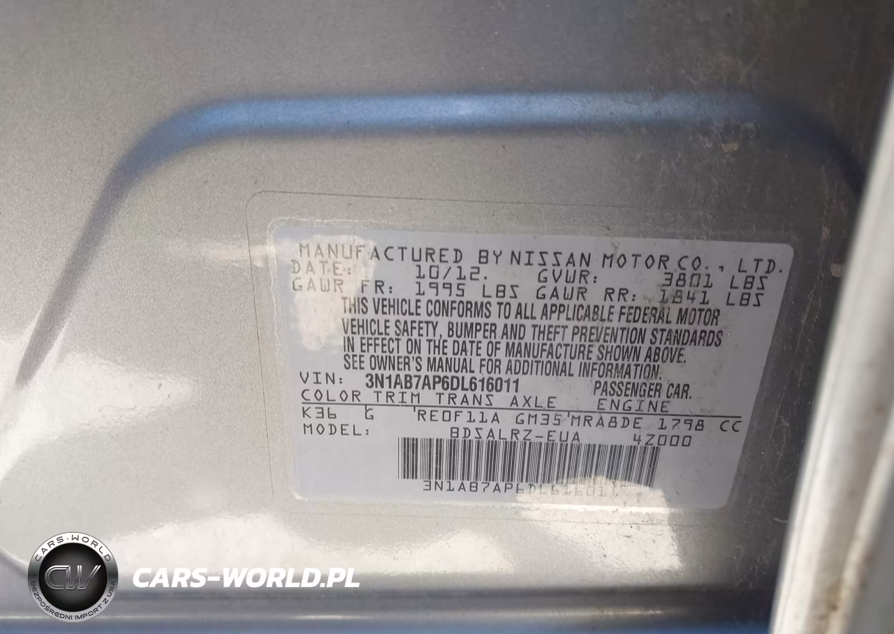 2013 Nissan Sentra Sr VIN:3N1AB7AP6DL616011 - 9