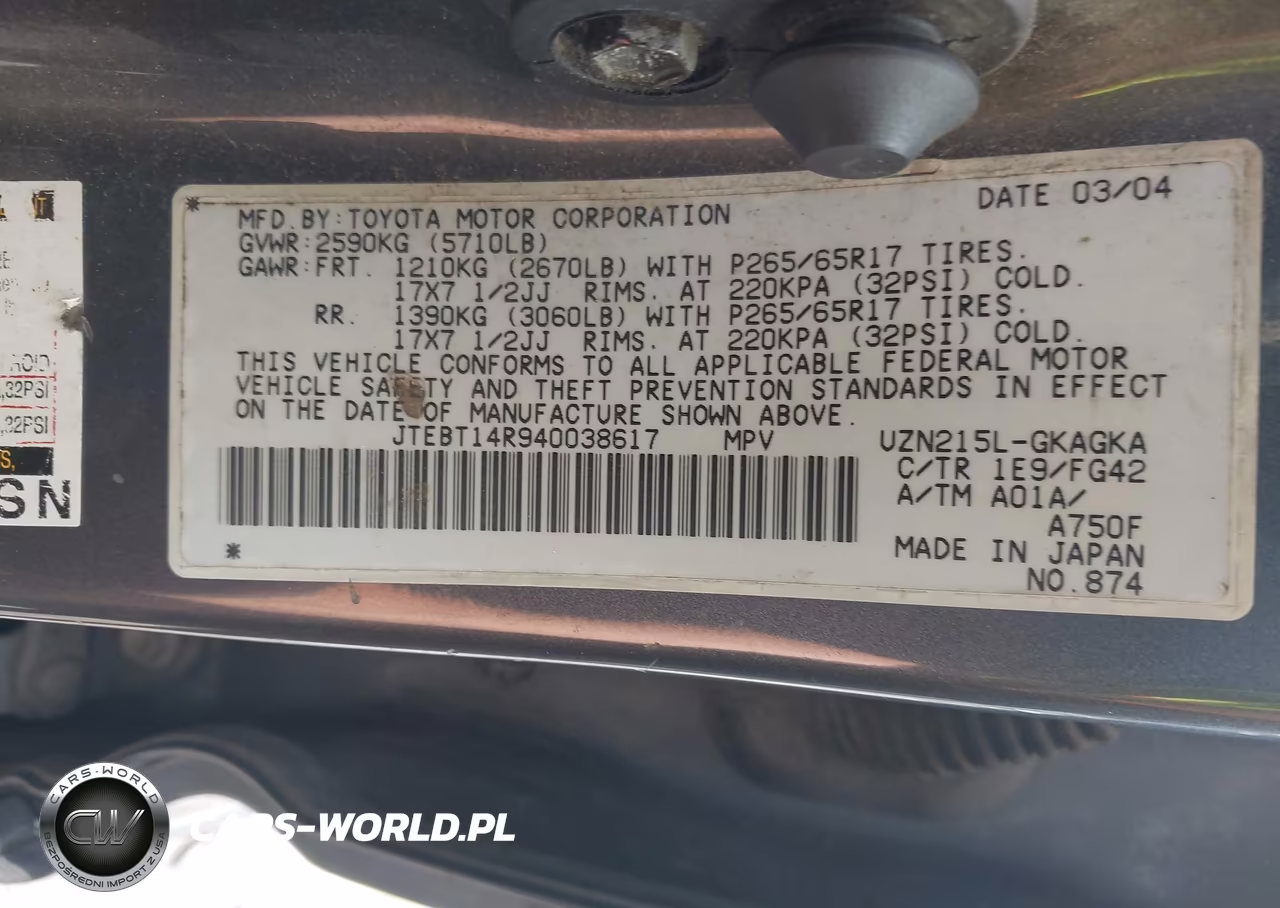 2004 Toyota 4Runner Sr5 V8 VIN:JTEBT14R940038617 - 9